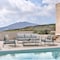 Armen Living Royal 4 Piece Black Aluminum and Teak Outdoor Seating Set with Dark Gray Cushions 840254332829 - alternate 9